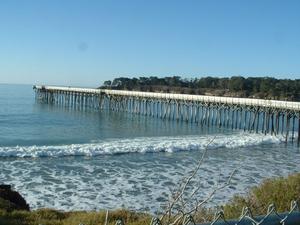 SAN SIMEON PIER: The Pier at San Simeon State Park. Belonged to the guy that build Hearst Castle for his wife. Sad thing, is she died before he completed the project.